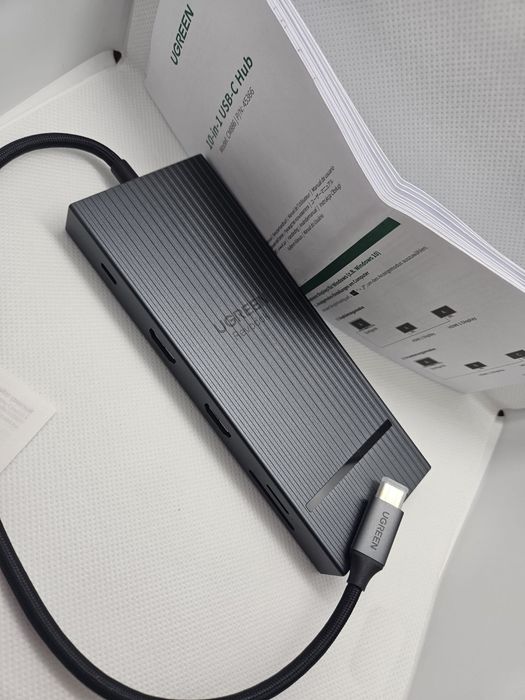 Nowy Hub USB-C UGREEN 10 w 1, 4K 60Hz, 2xHDMI, PD100W, Ethernet, SD/TF