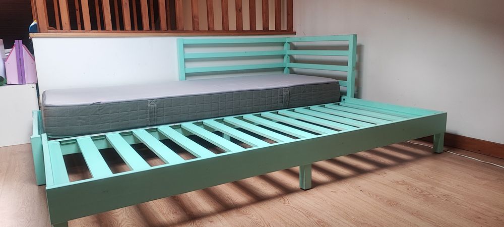 Cama e colchão de solteiro 80x200 extensível