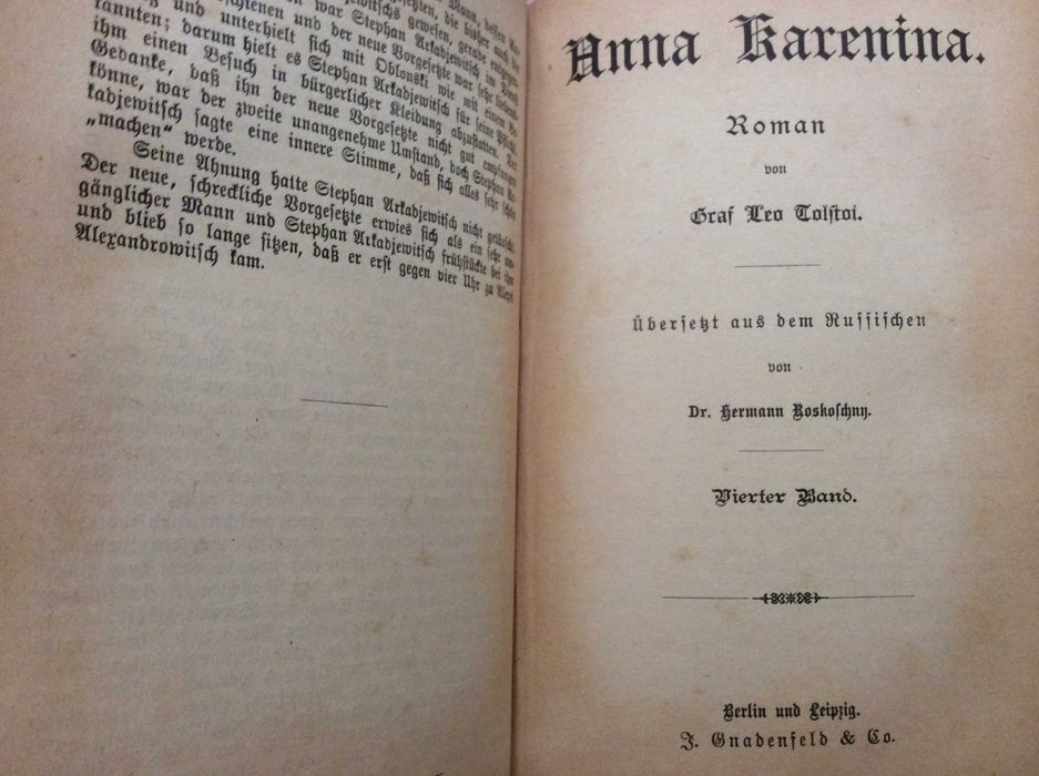 Ana Karenina. Romance do Conde Leão Tolstoi, 18??
