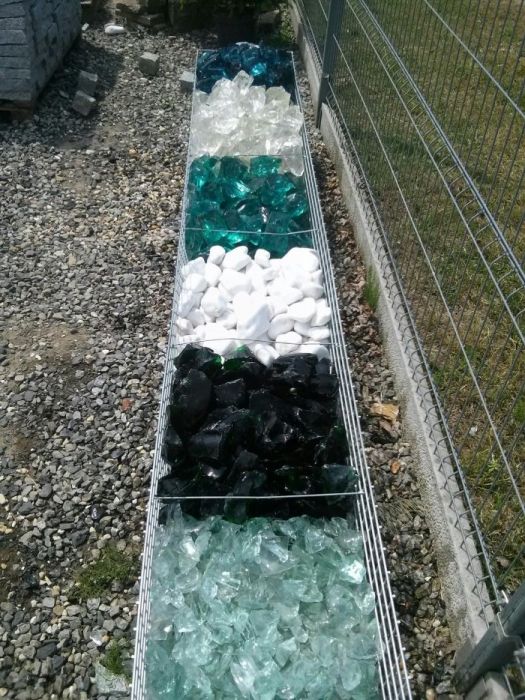 Grys biały,Szkło,Bryły Kamień do ogrodu,Otoczaki