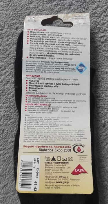 Skarpetki zdrowotne deoMed frotte, rozm 41-43 czarne