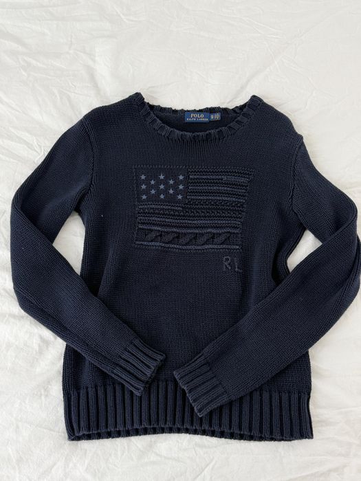 vintage sweter ralph lauren USA flaga