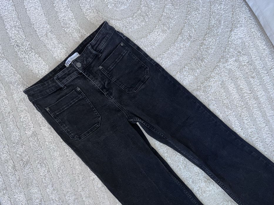 Zara spodnie 3/4 wysoki stan elastyczne strzępione r.40