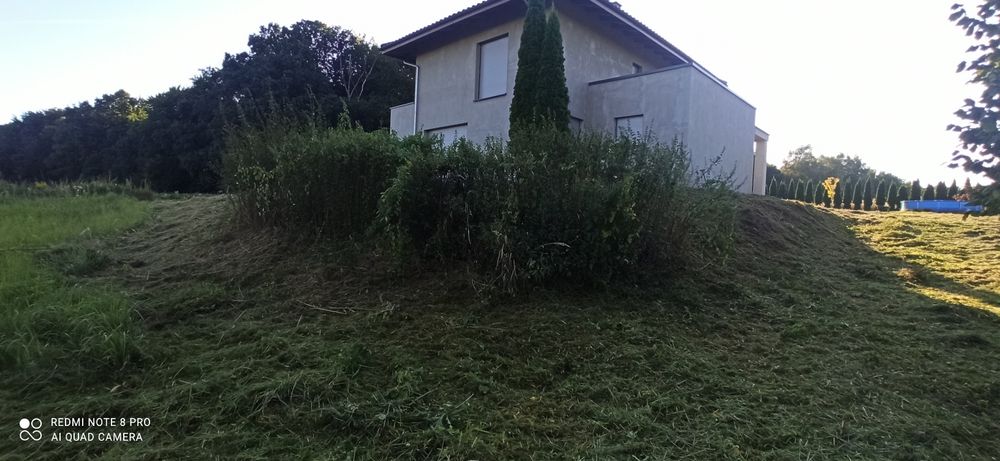 Wykaszanie/koszenie traw kosą spalinową.