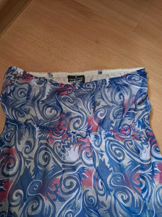 Błękitna sukiena letnia