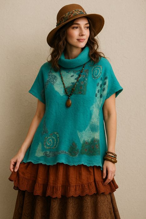 Валяне авторське Handmade з вовни та шовку, бохо