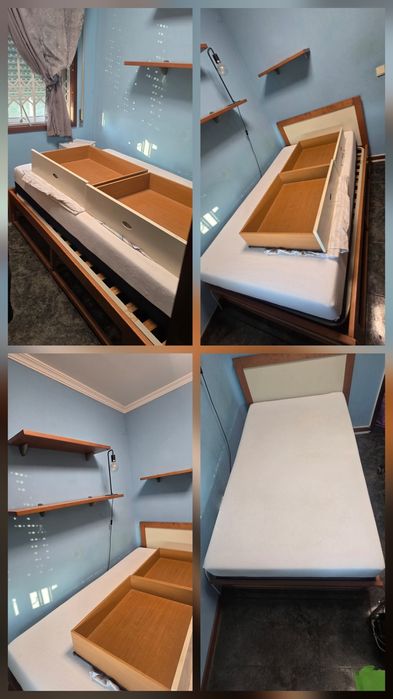 Cama de solteiro corpo e meio