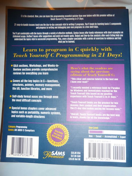 Livro "Teach Yourself C Programming in 21 Days"