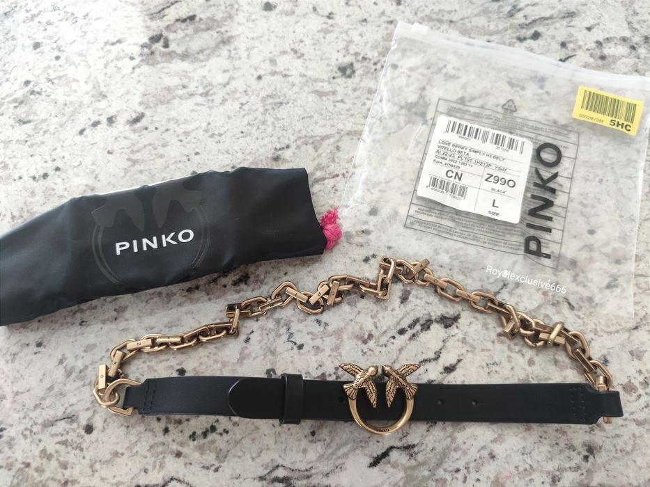 PINKO simply belt pasek łańcuszek oryginalny S, M