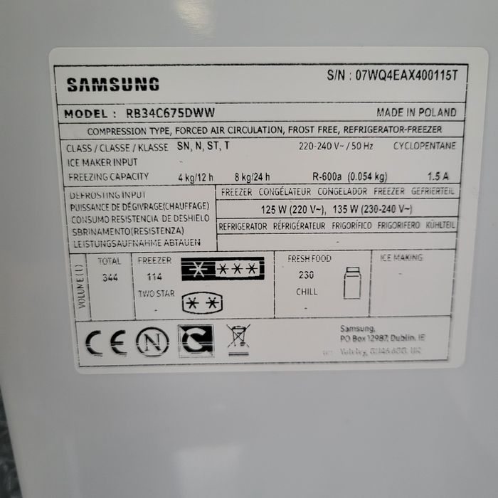 Lodówka Samsung RB34C675DWW mało używana
