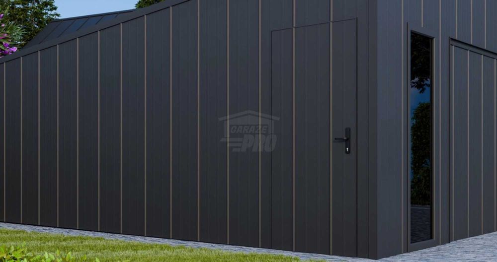 Garaż blaszany 6x6 brama okno drzwi  blacha na rąbek dach GP644