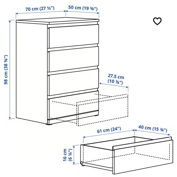 Comoda branca Ikea