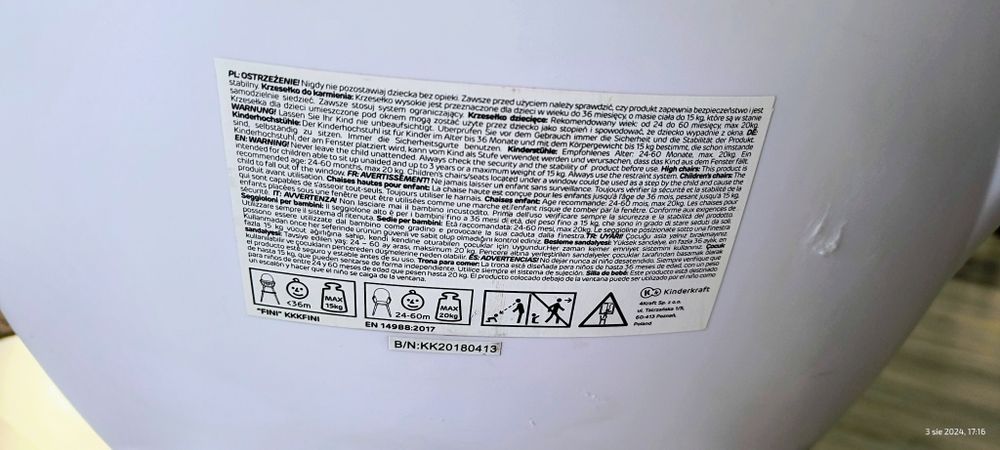 Krzesełko do karmienia kinderkraft