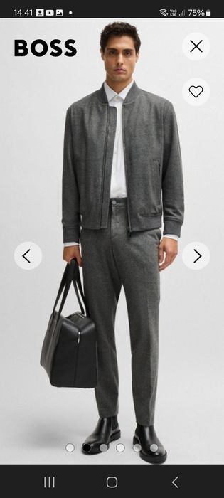 Hugo Boss x Carlo Barbera komplet elagancki wiosna Virgin wool r. 50/L