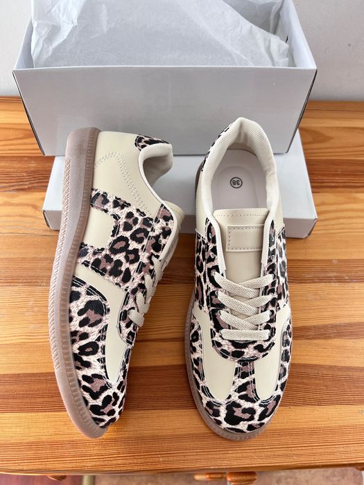 39 Sklep nowe buty sportowe damskie sneakersy panterka beżowe SLA35