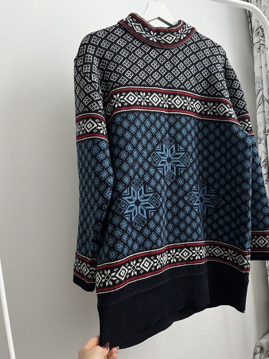 Sweter z dodatkiem wełny zimowy wełniany oversize M