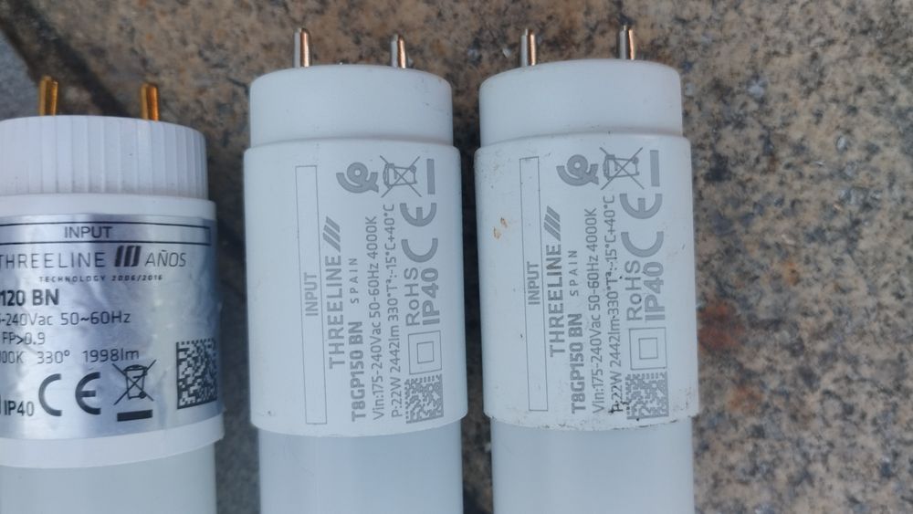 Lâmpadas tubulares de led 18 w e 22w