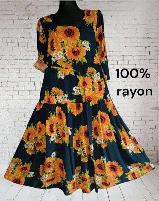 Okazja! Sukienka letnia słoneczniki 100% rayon M