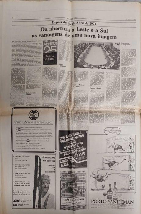 Jornal "Expresso" de 4 maio 1974- após a revolução