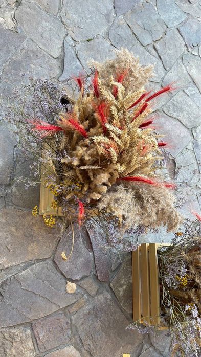 Весільний декор. Сухоцвіти. Ящики. В українському стилі.