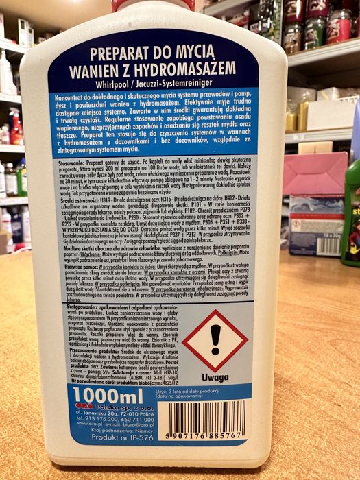 Preparat do mycia wanien z hydromasażem oro 1 litr