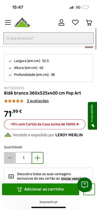 Bidé Branco Sanitana