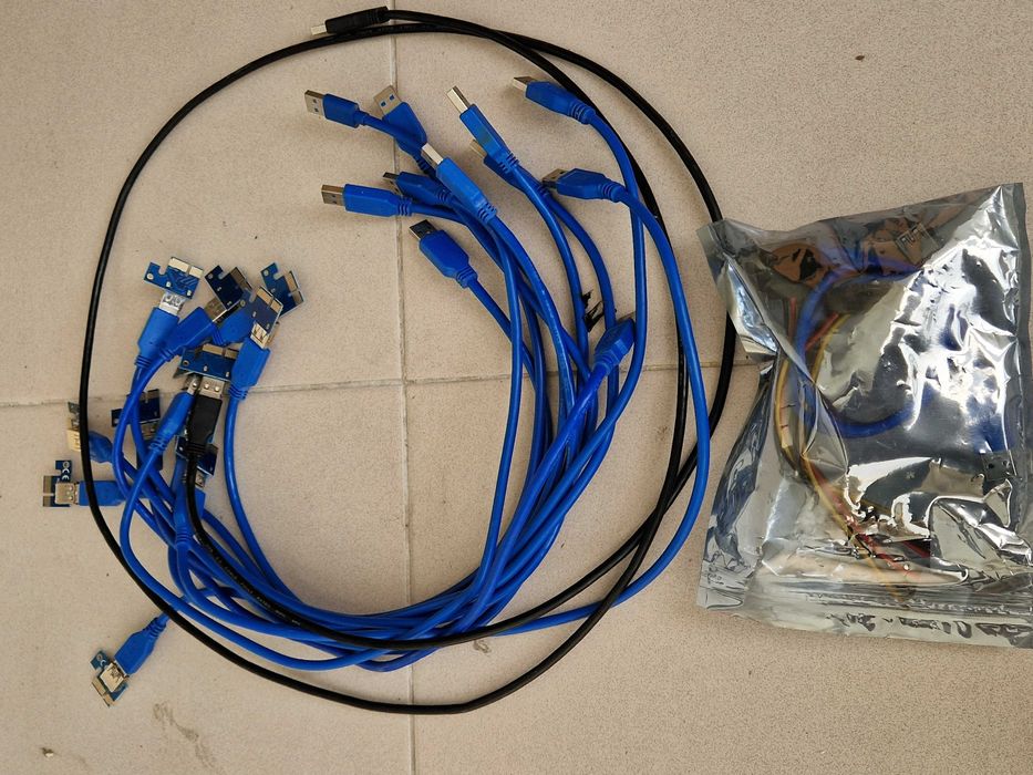 Risers para placas gráficas com cabo USB