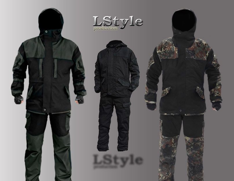 Военный тактический костюм Горка олива, чёрный, камуфляж.