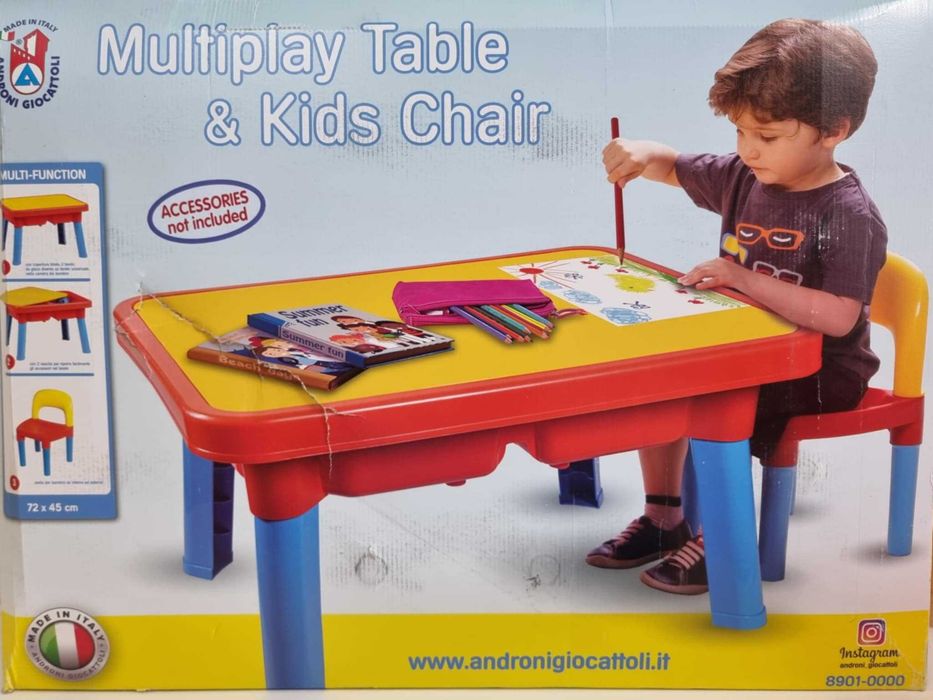 NOWY Stolik z krzesłem dla dziecka Androni Giocattoli 3+ z pokrywą