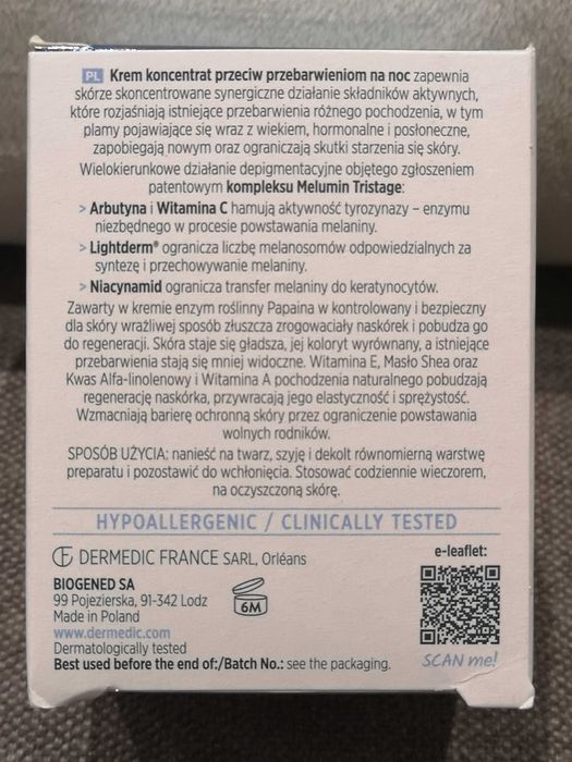 Dermedic krem koncentrat przeciw przebawrieniom na noc