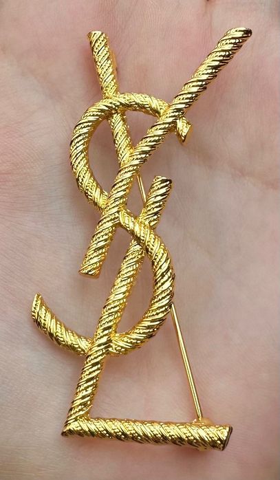 Broszka Zawieszka YSL złota 7 cm