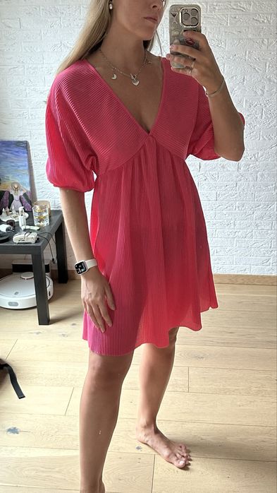 Różowa sukienka. Pink Mango dress