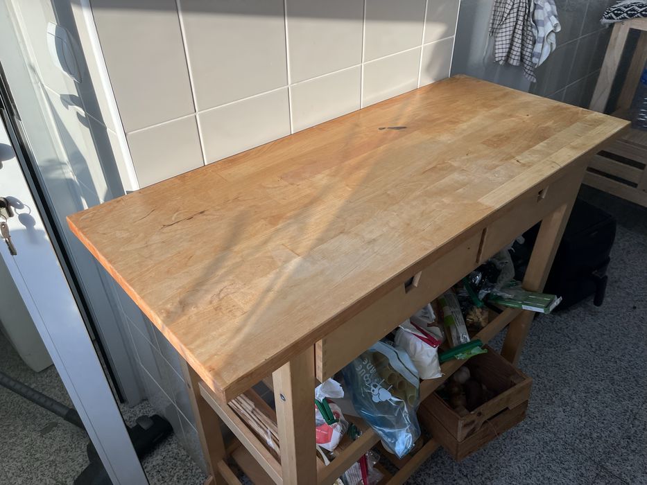Carrinho de cozinha, bétula, 100x43 cm FÖRHÖJA ikea