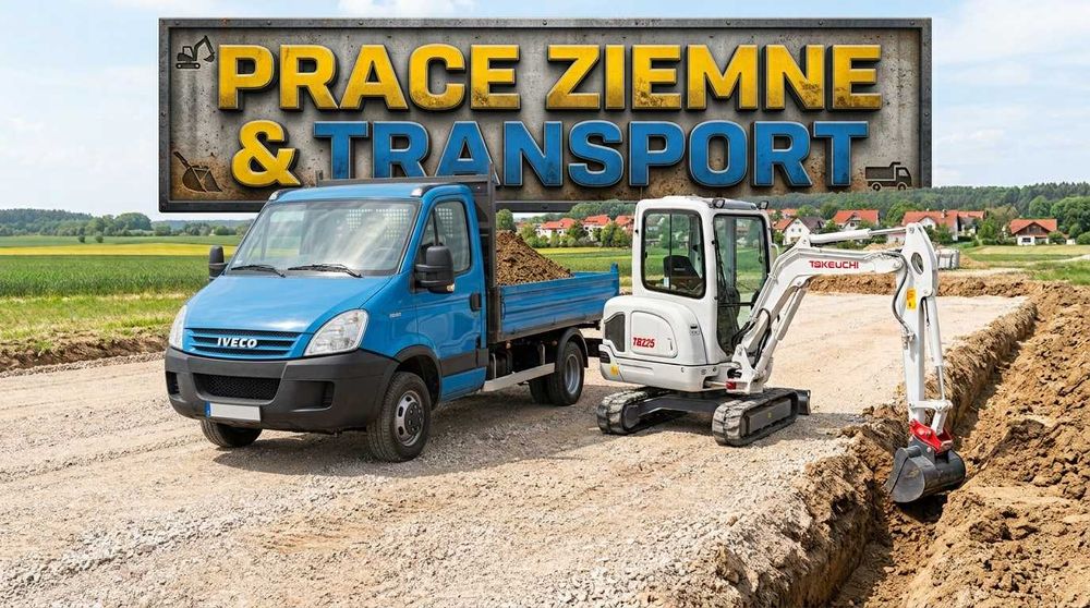 PRACE ZIEMNE, utwardzanie terenu, kucie betonu, usługi minikoparką koparka 2.5t Usługi transportowe, wywrotka 3 t, montaż oczyszczalni ścieków