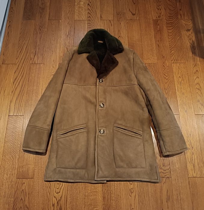 Kożuch Z Owczej Skóry Wełniany Naturalny Ciepły Zimowy r. M/L