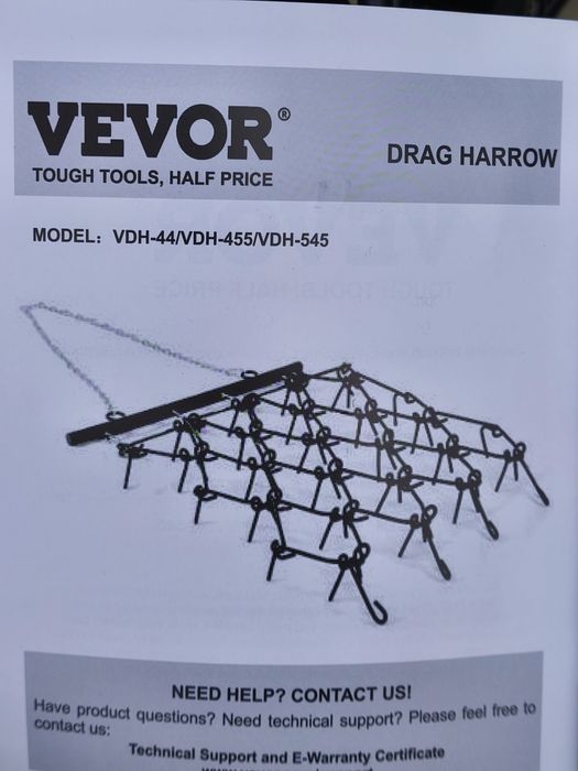 Grade arrasto Vevor 1,20m
