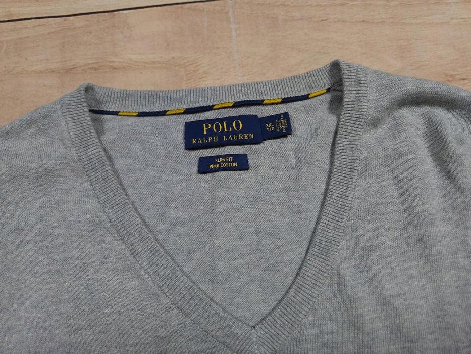 POLO RALPH LAUREN Sweter Slim Fit Pima Cotton Męski Logo r. XXL