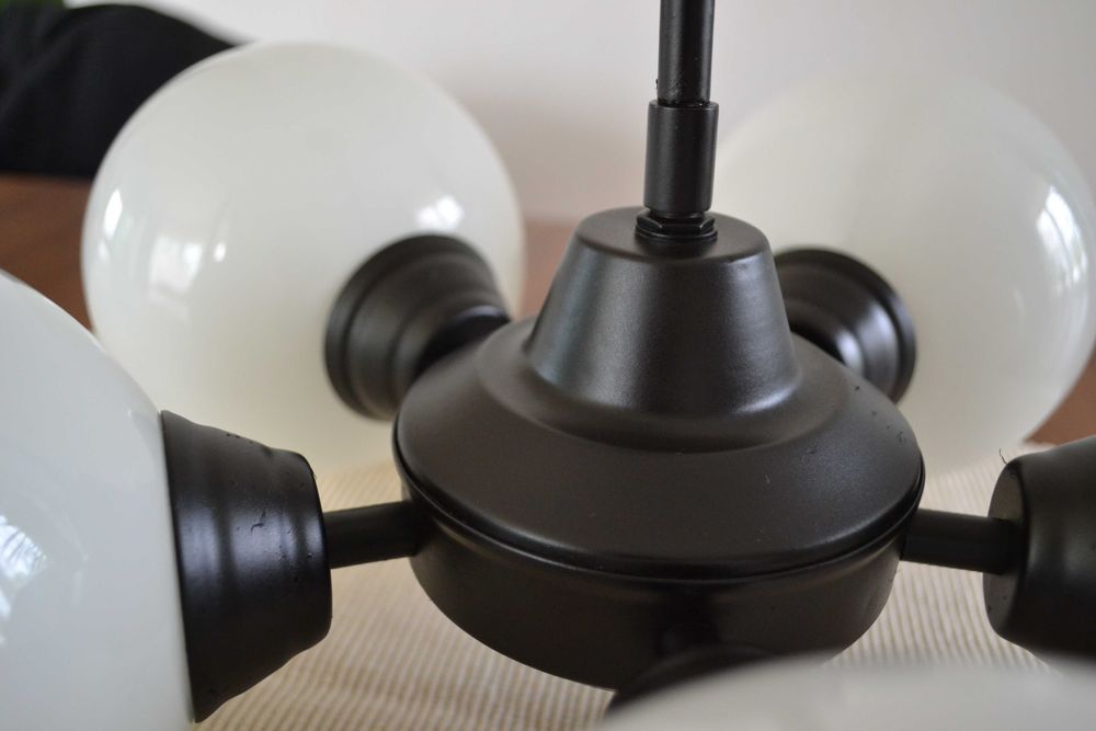 lampa wisząca białe kule żyrandol 5 żarówek