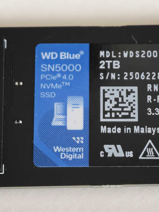 Nowy Dysk WD Blue SN5000 SSD 2TB M.2 PCIe NVMe Gen4 WDS200T4B0E