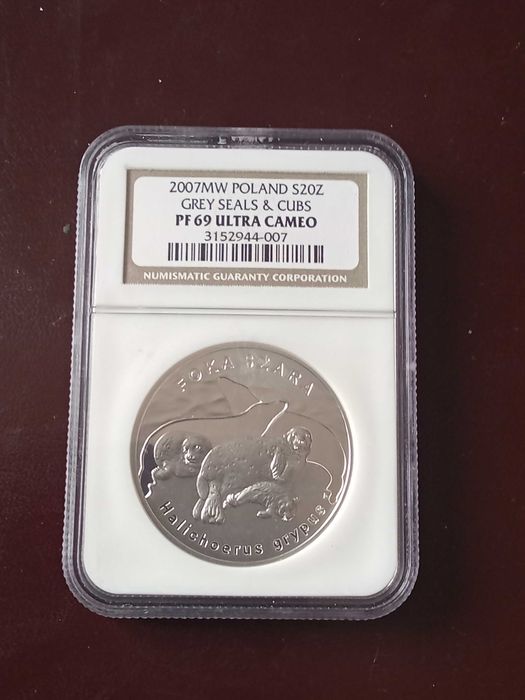 20 złotych 2007 Foka Szara NGC PF69