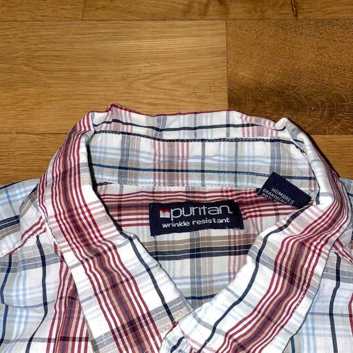 Puritan Męska Modna Koszula Bawełna Krata Rozm. L