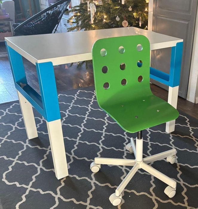 Biurko Ikea Pahl regulowane plus krzesełko Jules