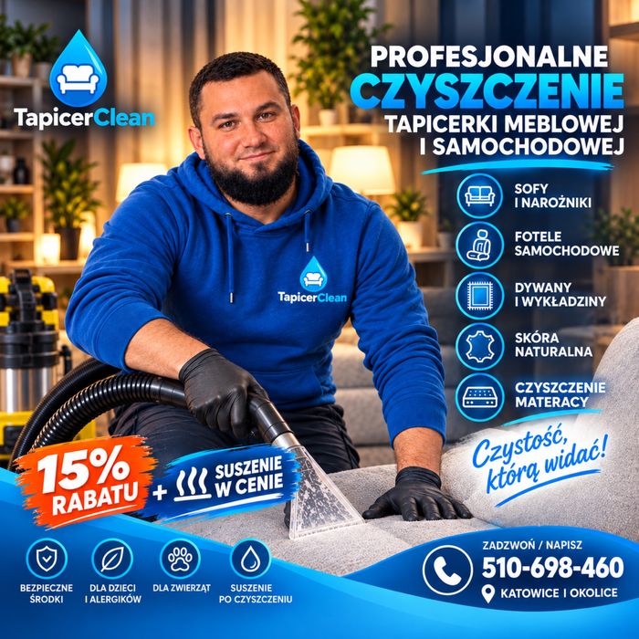 +Rabat 15% Profesjonalne Pranie Czyszczenie Tapicerki Meblowej Dywanów tel. 510698460