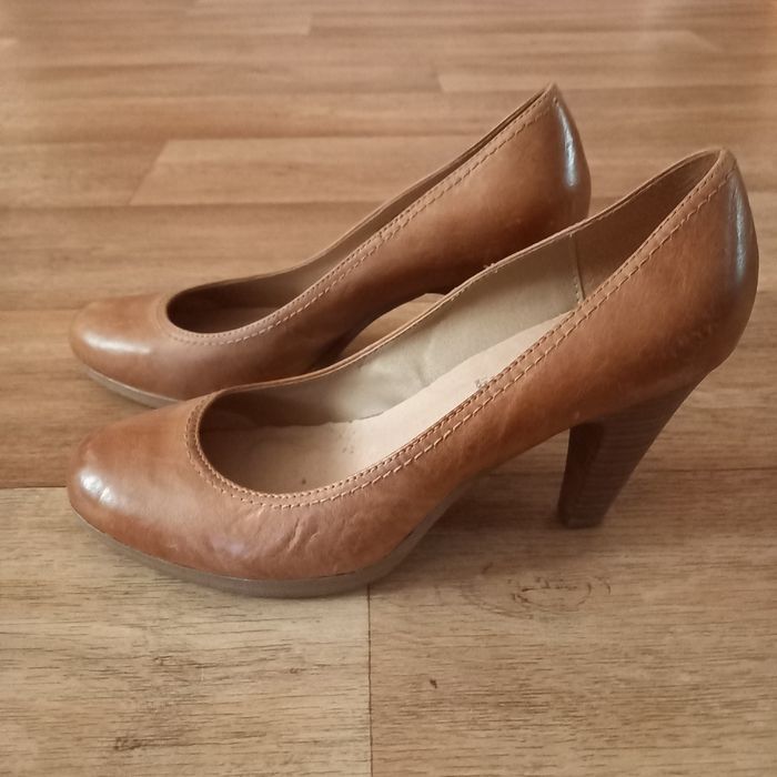 Buty skórzane jasny brąz