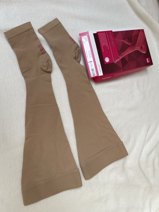 Pończochy uciskowe Mediven Elegance sand CCL1 open toe jasne
