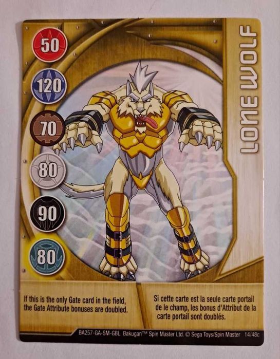 Bakugan Lone Wolf Metal Gold Gate Card 14/48c