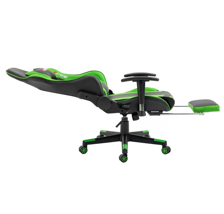 Fotel EXTREME HERO Green Gamingowy dla Graczy z podnóżkiem