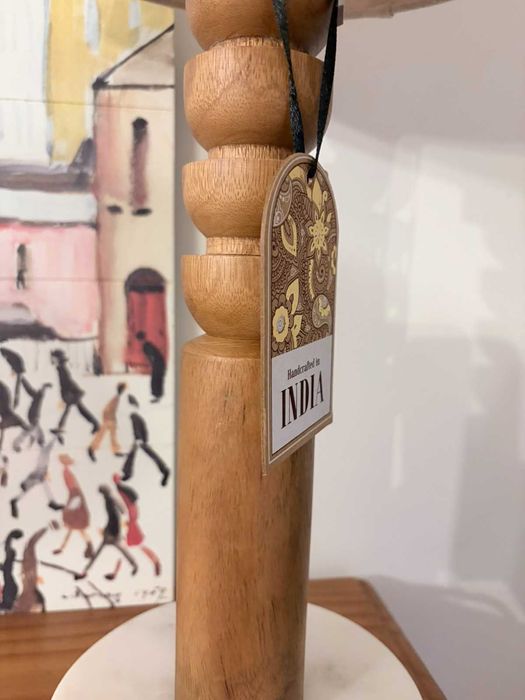 Настольна лампа світильник Англія в стилі Zara Home (дерево та мармур)