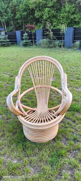 FOTEL Wiklinowy, bujano obrotowy