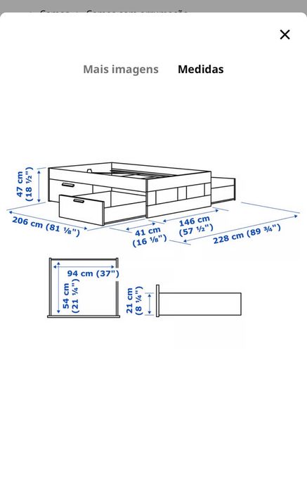 Cama c/ arrumação BRIMNES IKEA